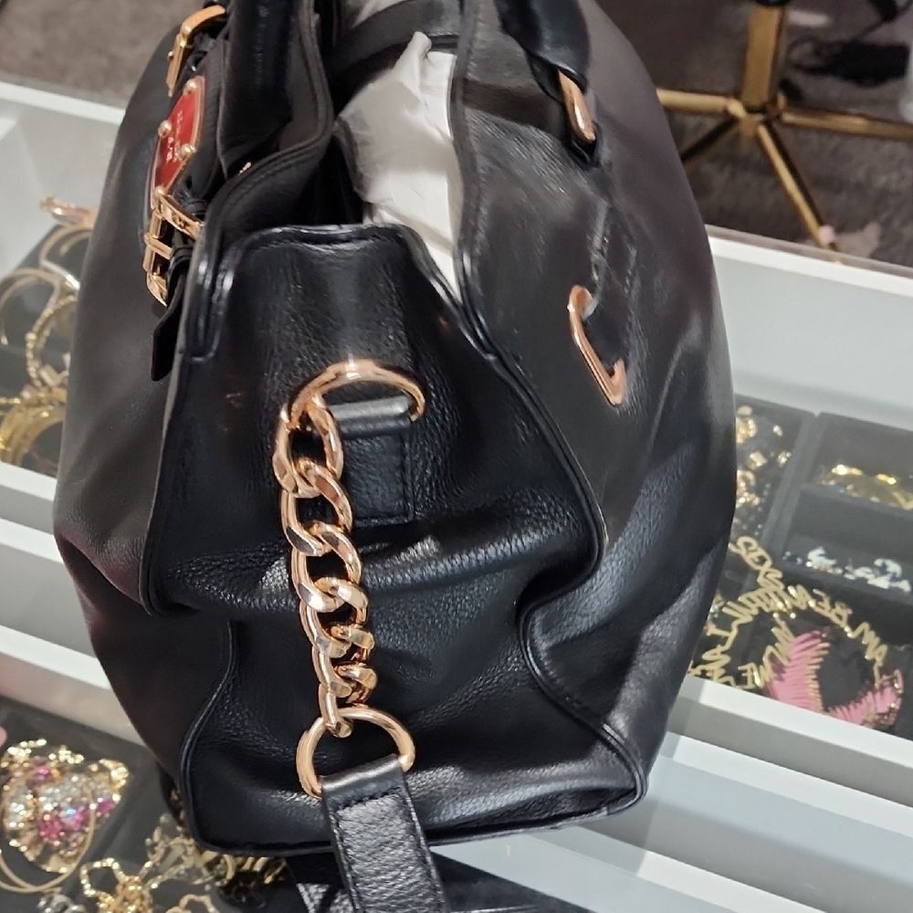 Michael Kors Black Satchel with Gold Accents - Picture 4 of 5